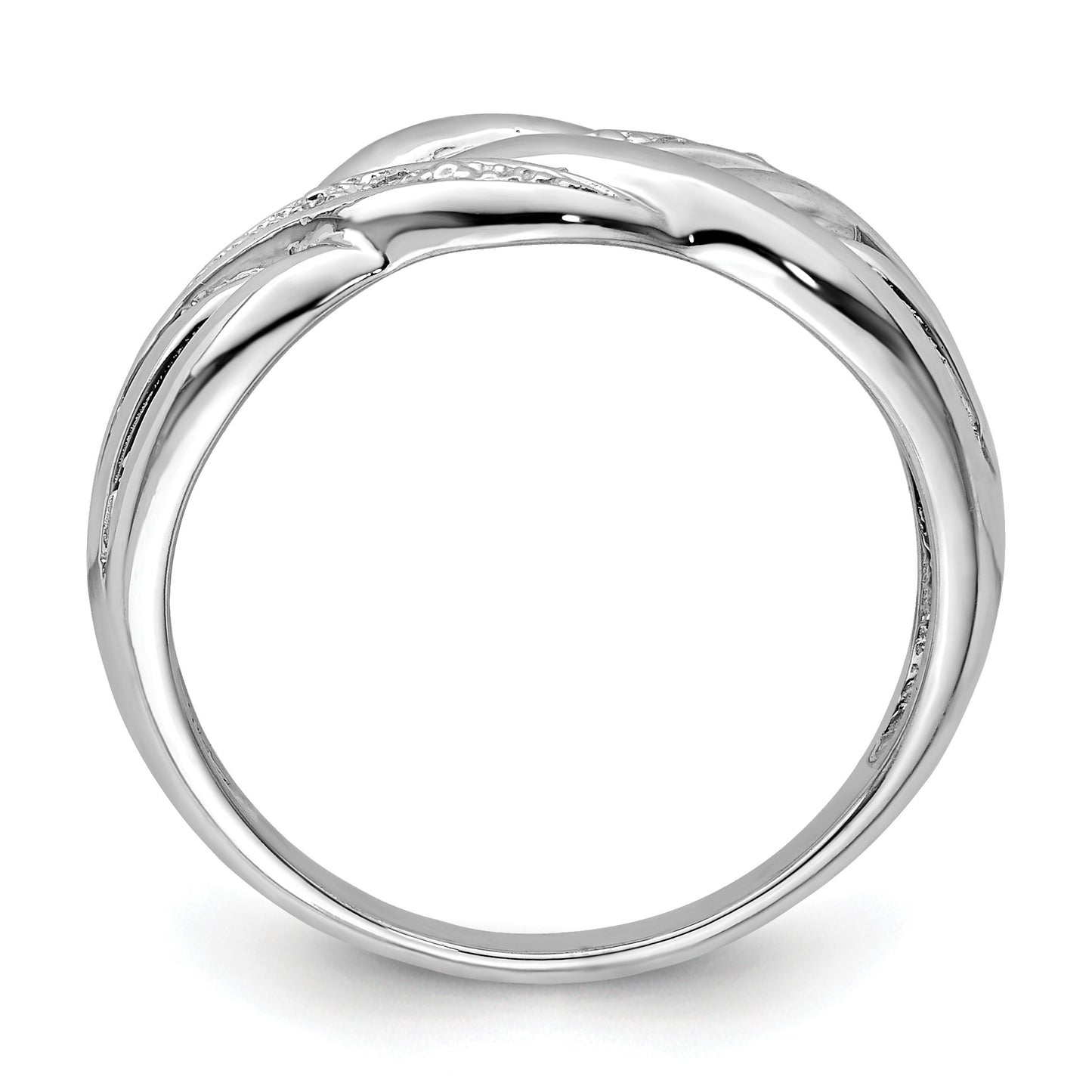 Sterling Silver Rhodium Plated Diamond Ring