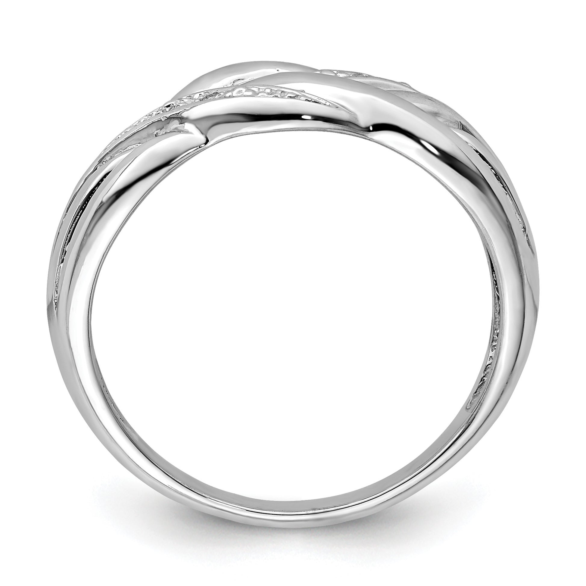 Sterling Silver Rhodium Plated Diamond Ring