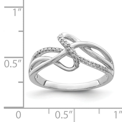 Sterling Silver Rhodium Plated Diamond Fashion Ring