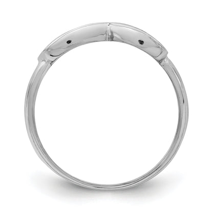 Sterling Silver Rhodium-plated Overlap Infinity Ring