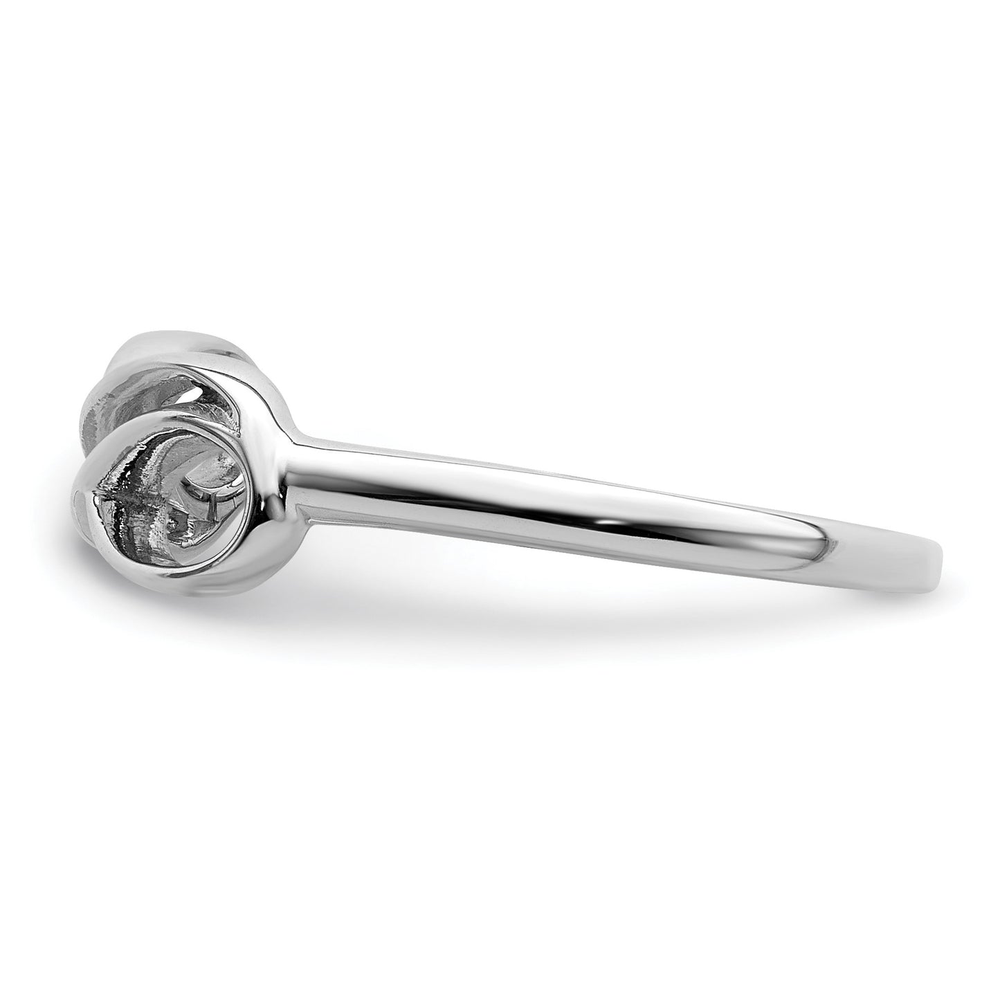 Sterling Silver Rhodium-plated Overlap Infinity Ring