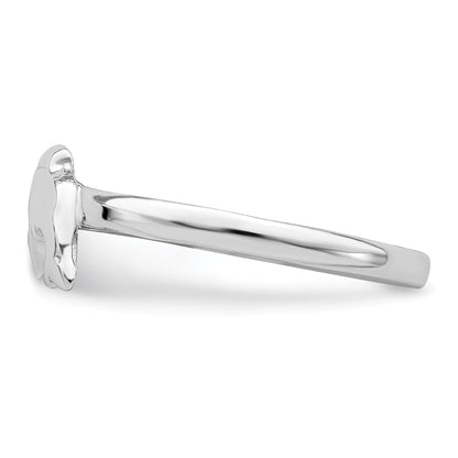 Sterling Silver Rhodium-plated Polished Dolphin Children's Ring