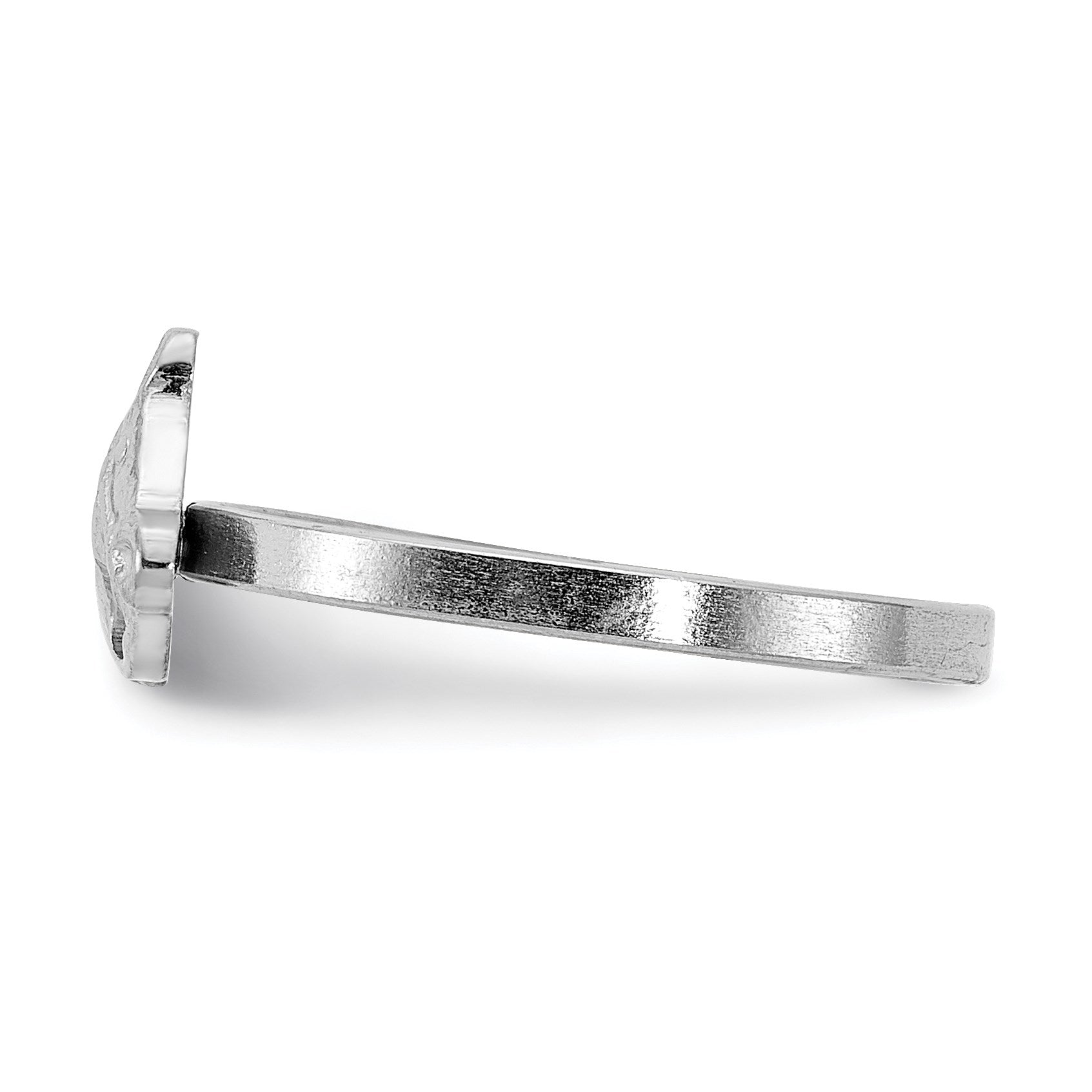 Sterling Silver Rhodium-plated Polished & Textured Horse Children's Ring