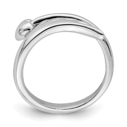 Sterling Silver Rhodium-plated Heart w/Wing Toe Ring