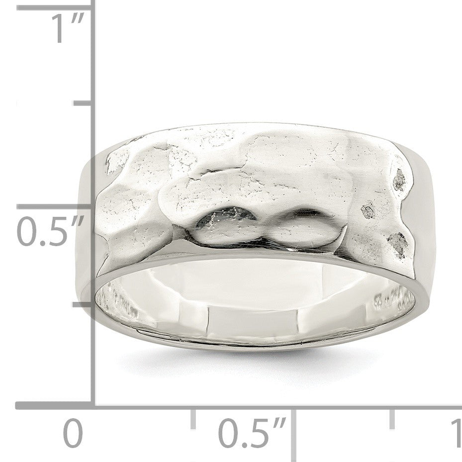 Sterling Silver Hammered Polished Ring