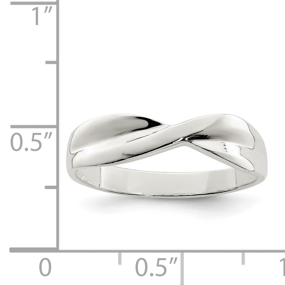 Sterling Silver Polished Twist Ring