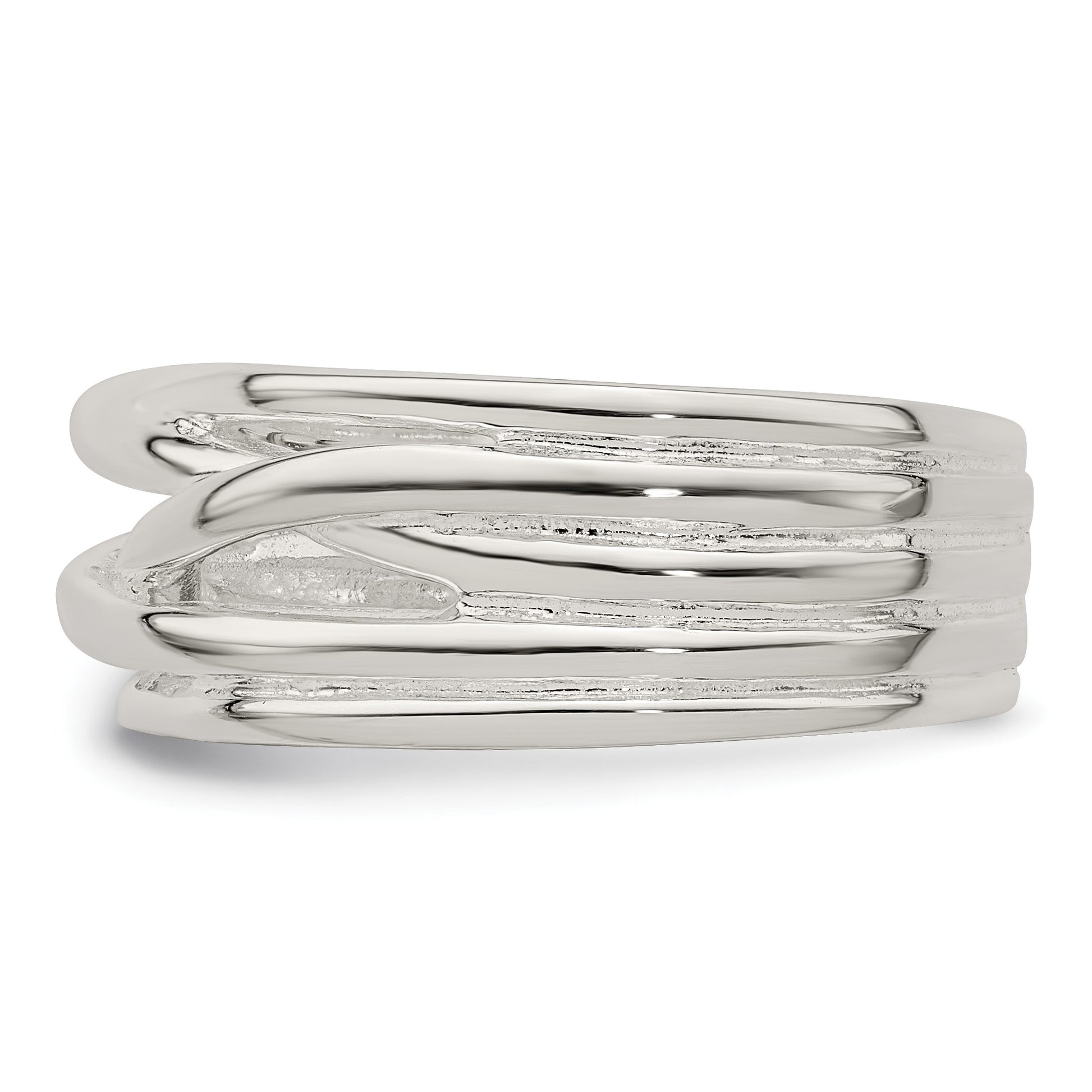 Sterling Silver Polished 5 Band Intersecting Ring