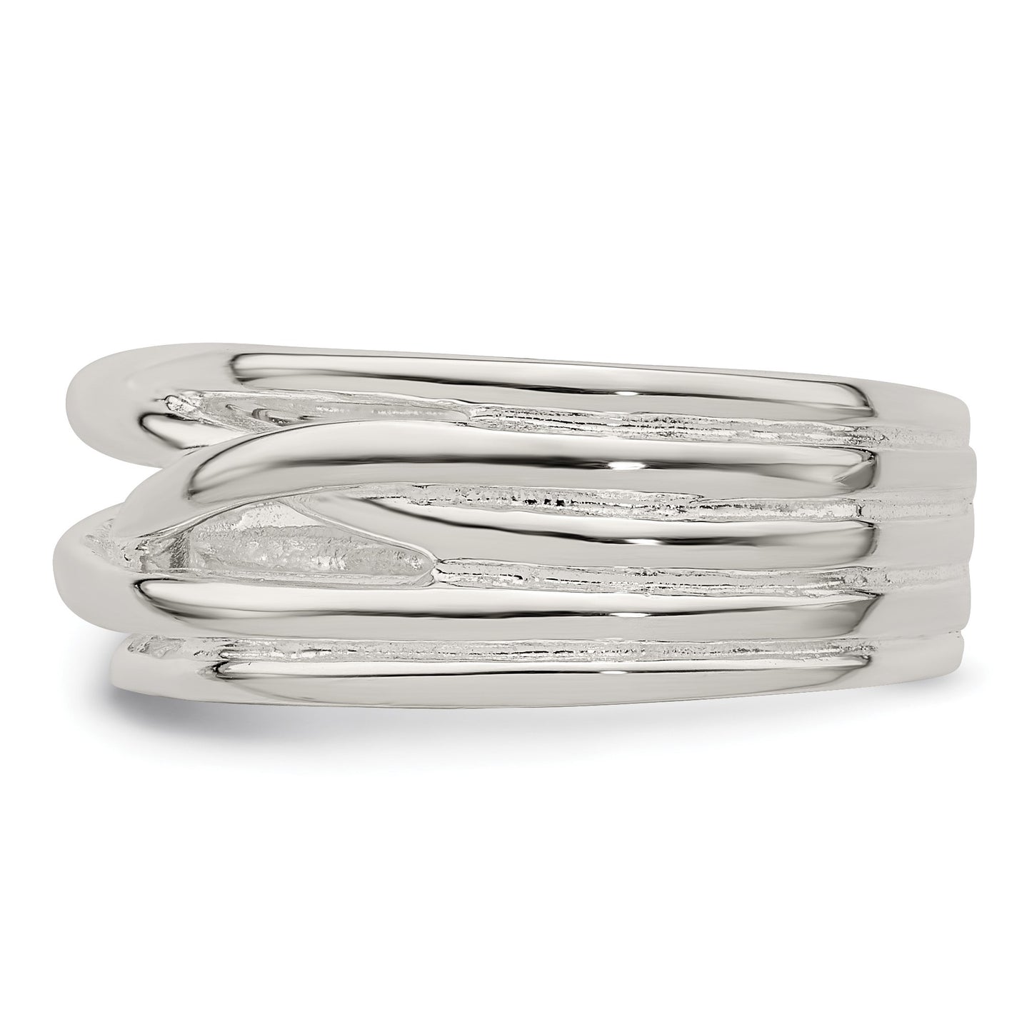 Sterling Silver Polished 5 Band Intersecting Ring