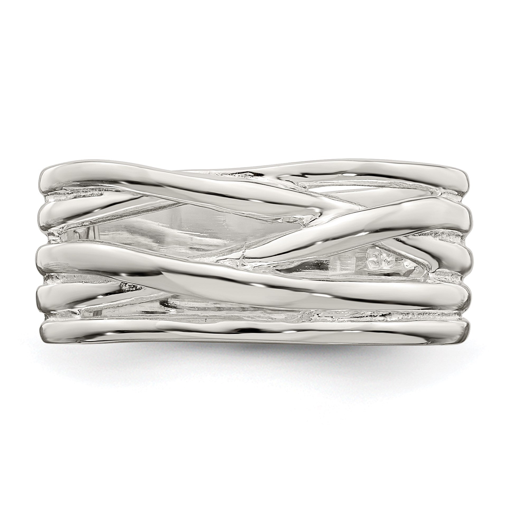 Sterling Silver Polished 5 Band Intersecting Ring