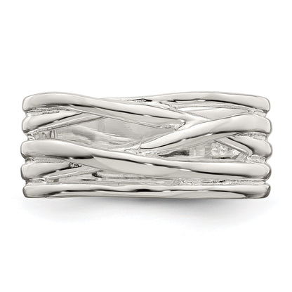 Sterling Silver Polished 5 Band Intersecting Ring