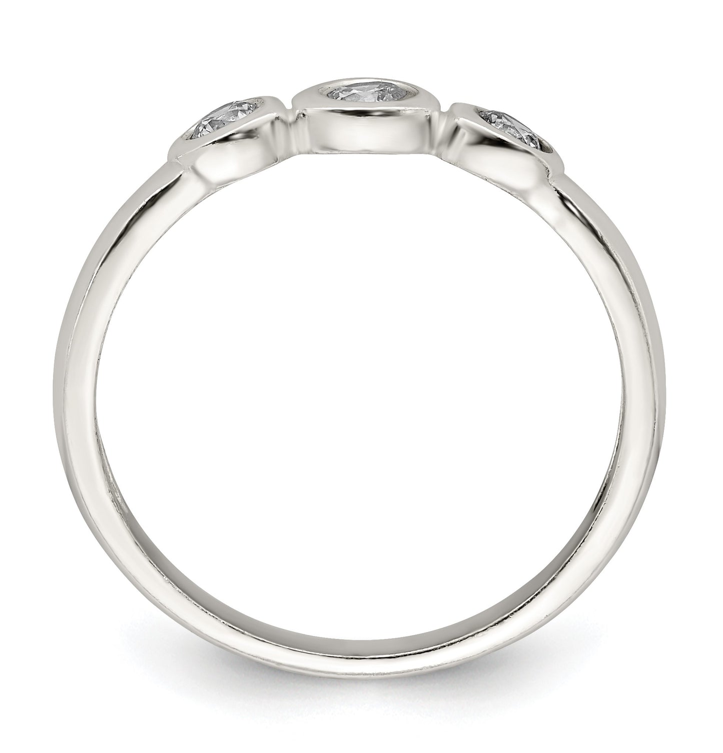 Sterling Silver Polished CZ Ring