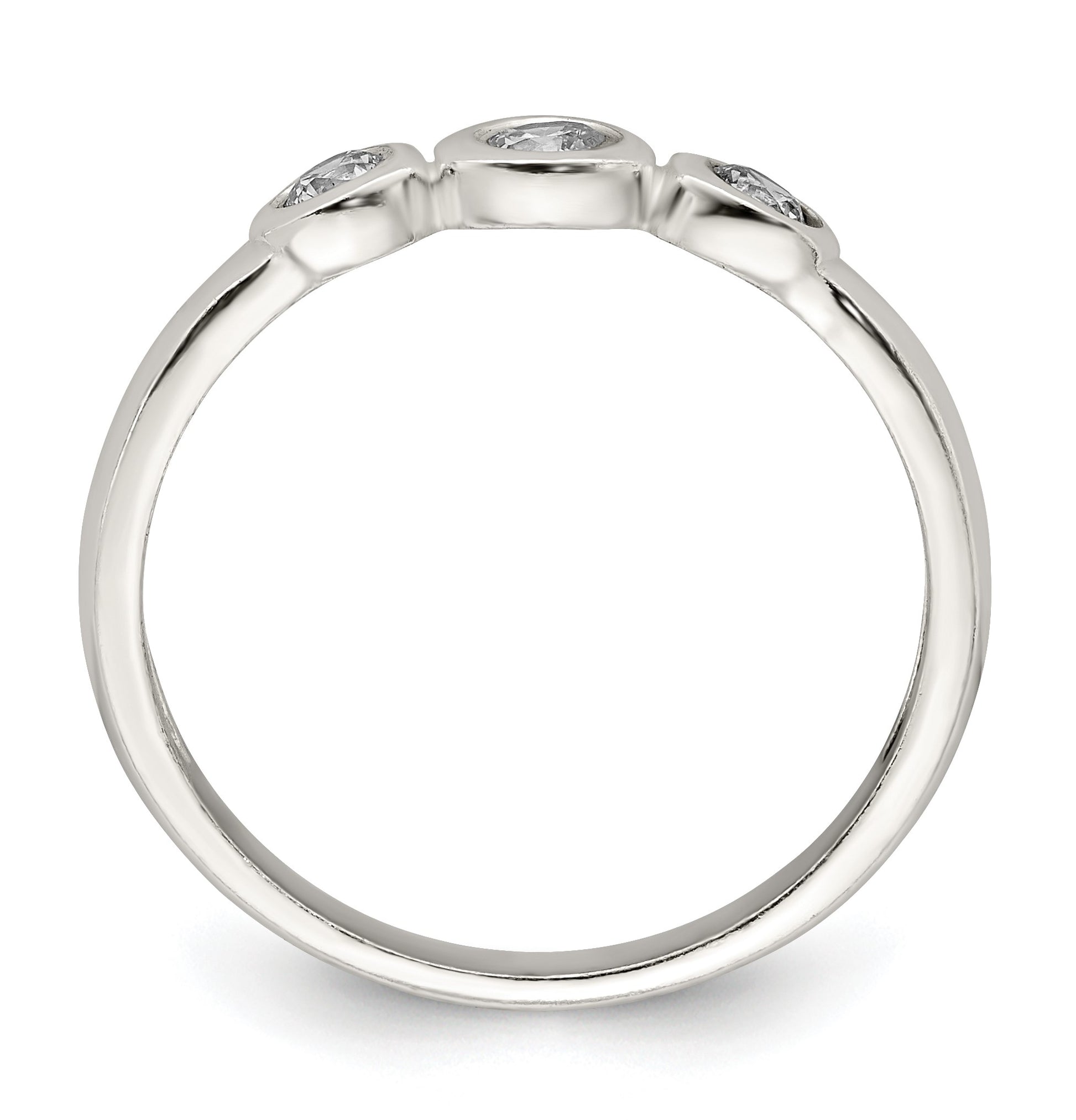 Sterling Silver Polished CZ Ring