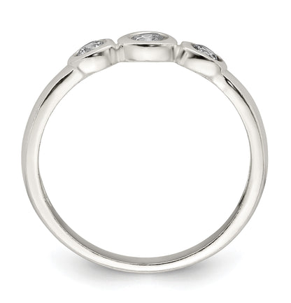 Sterling Silver Polished CZ Ring