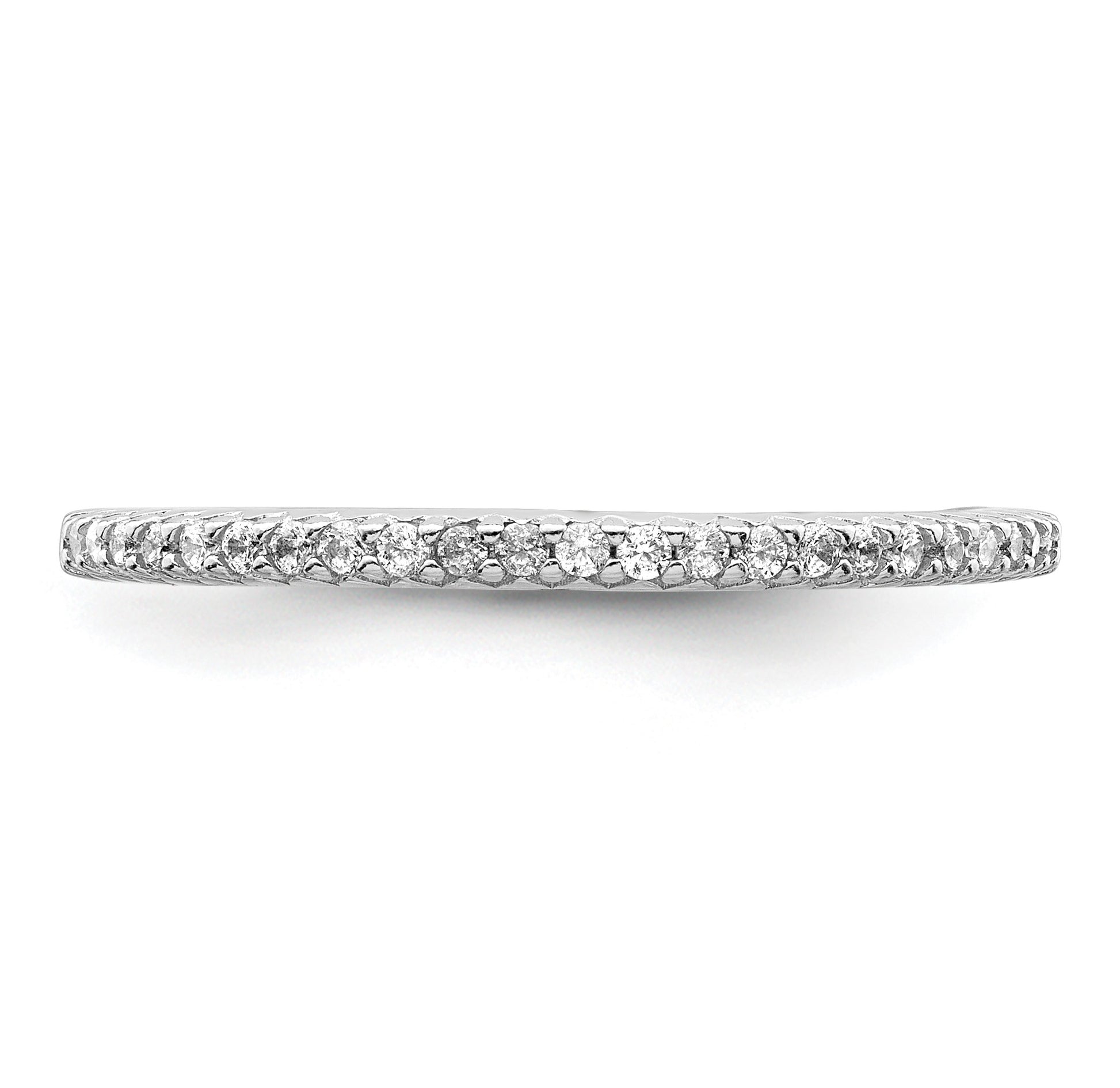 Sterling Silver Rhodium-plated Polished CZ Ring
