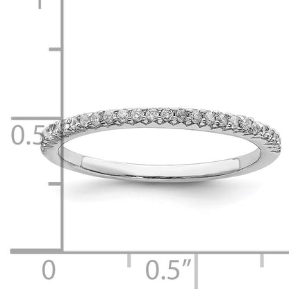 Sterling Silver Rhodium-plated Polished CZ Ring