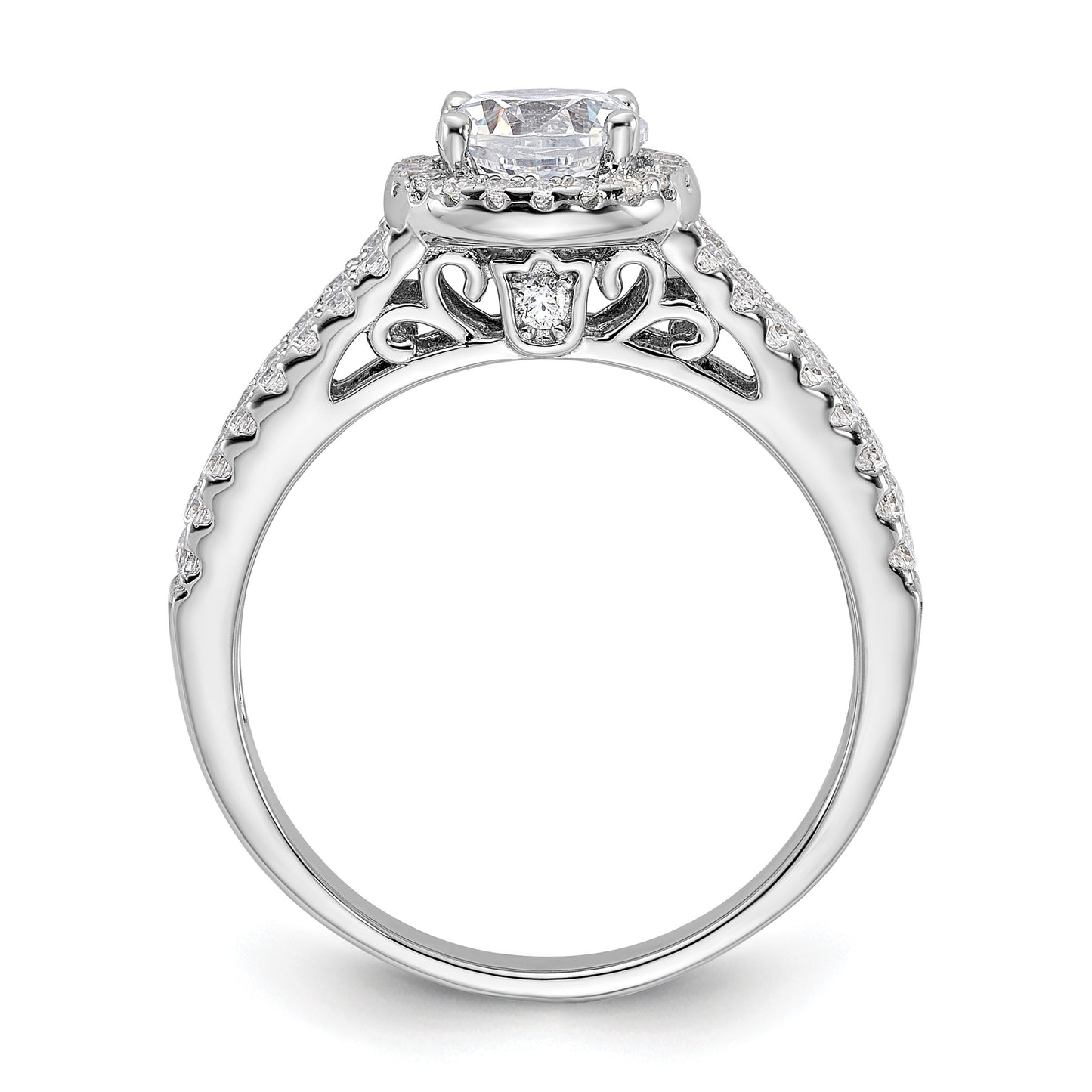 Sterling Silver Rhodium-plated & CZ Ring