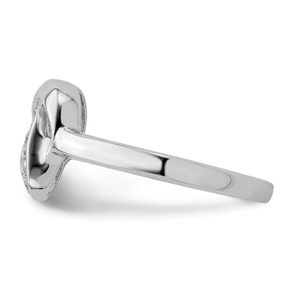 Sterling Silver Rhodium-plated CZ Knot Ring