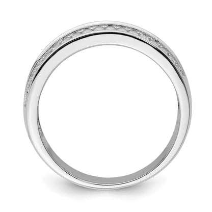 Sterling Silver Rhodium-plated and CZ Ring