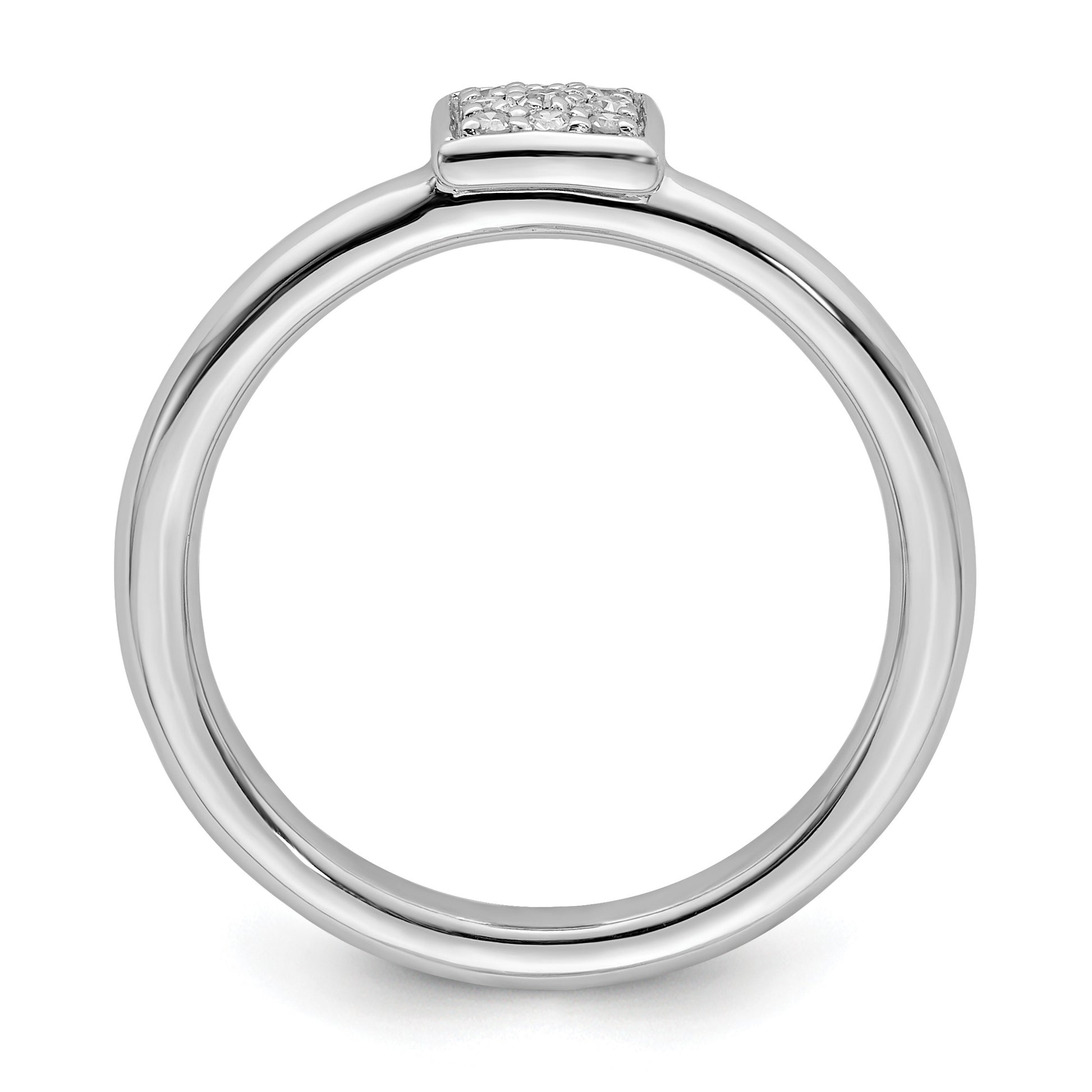 Sterling Silver Rhodium Plated Diamond Ring