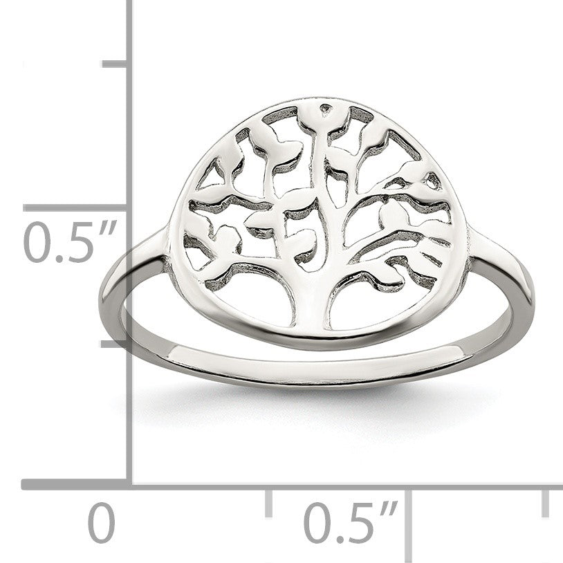 Sterling Silver Polished Tree Ring