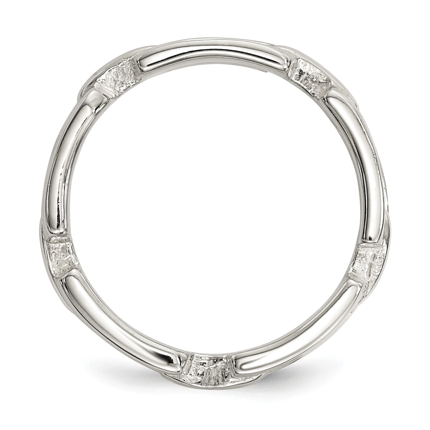 Sterling Silver Polished Fancy Link Ring