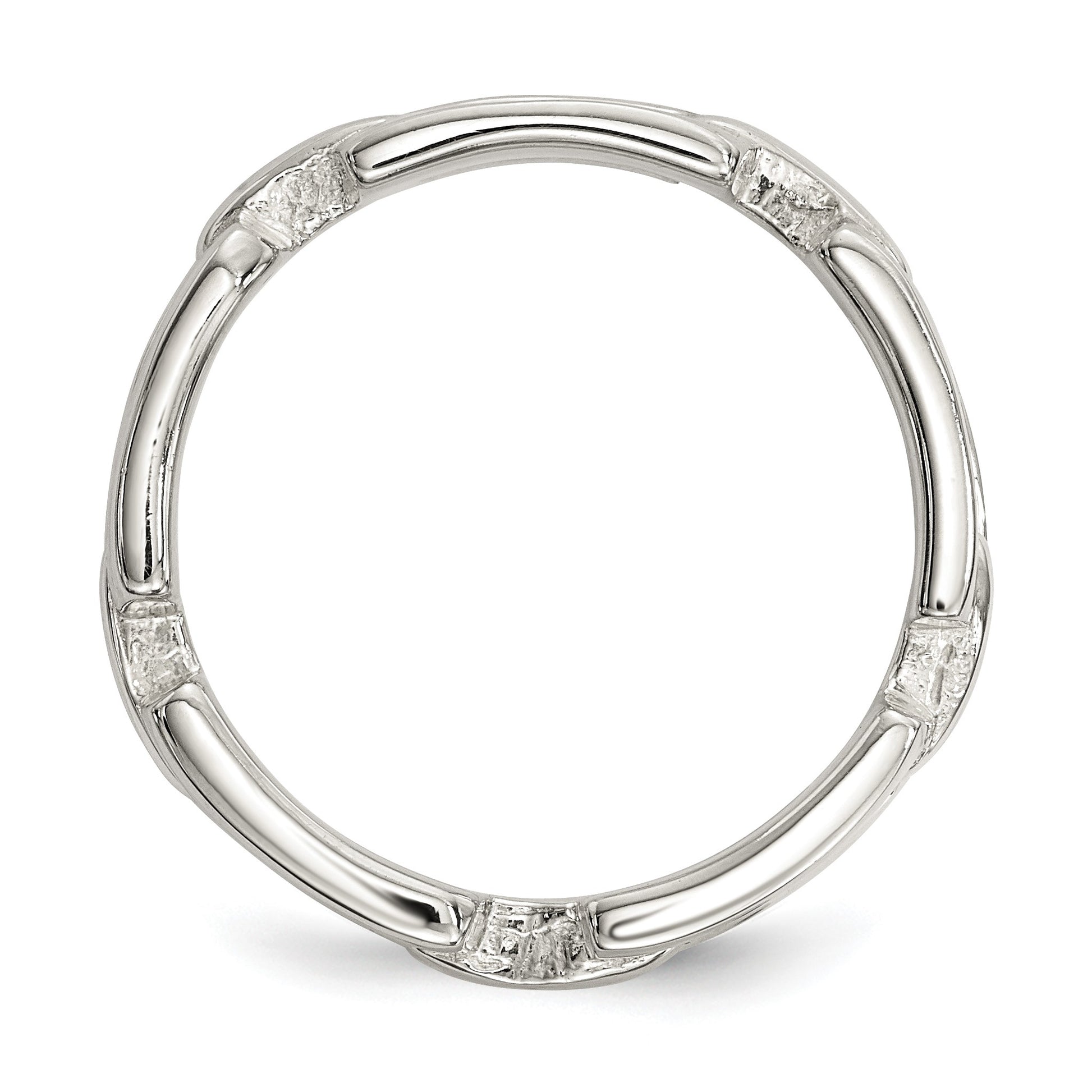 Sterling Silver Polished Fancy Link Ring
