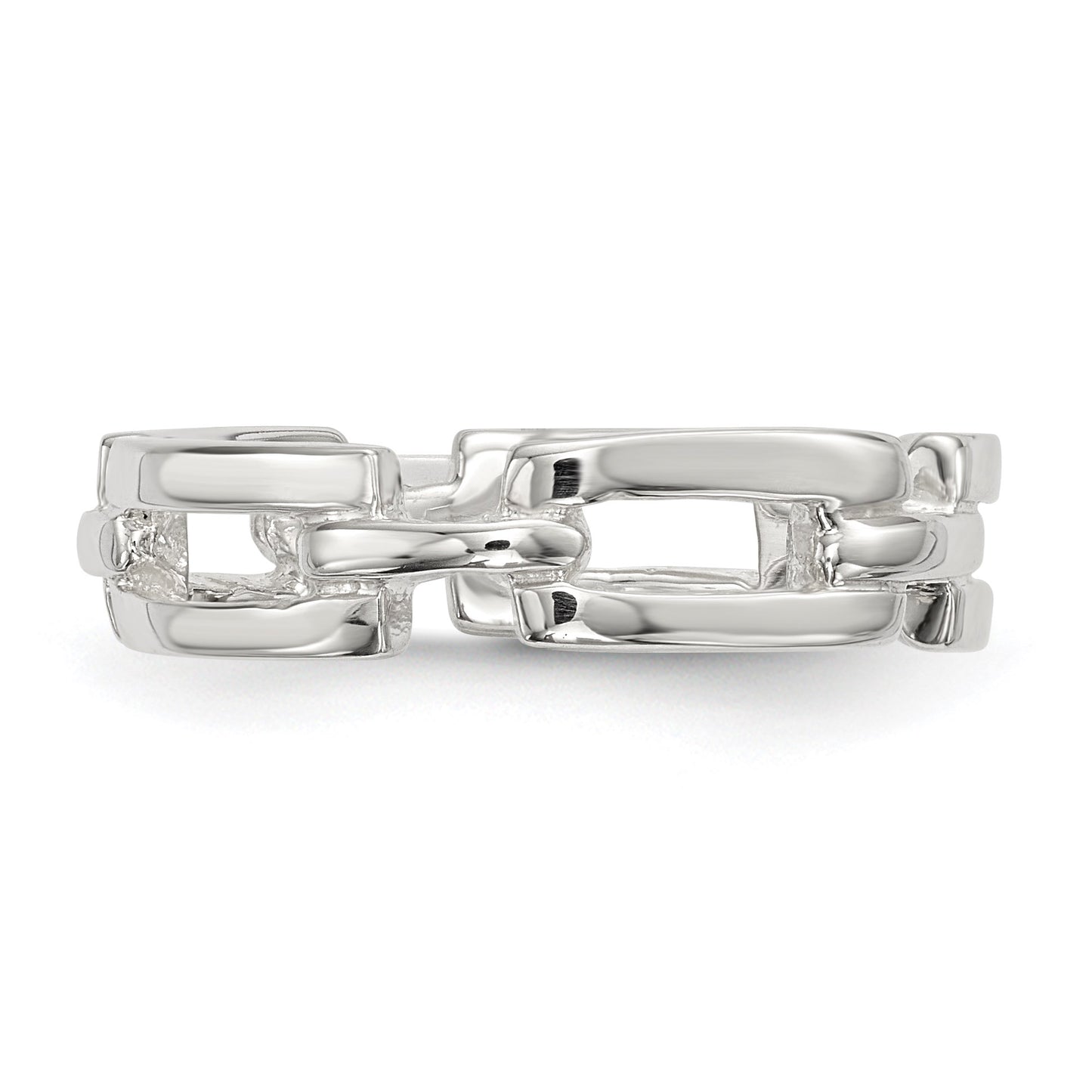 Sterling Silver Polished Fancy Link Ring