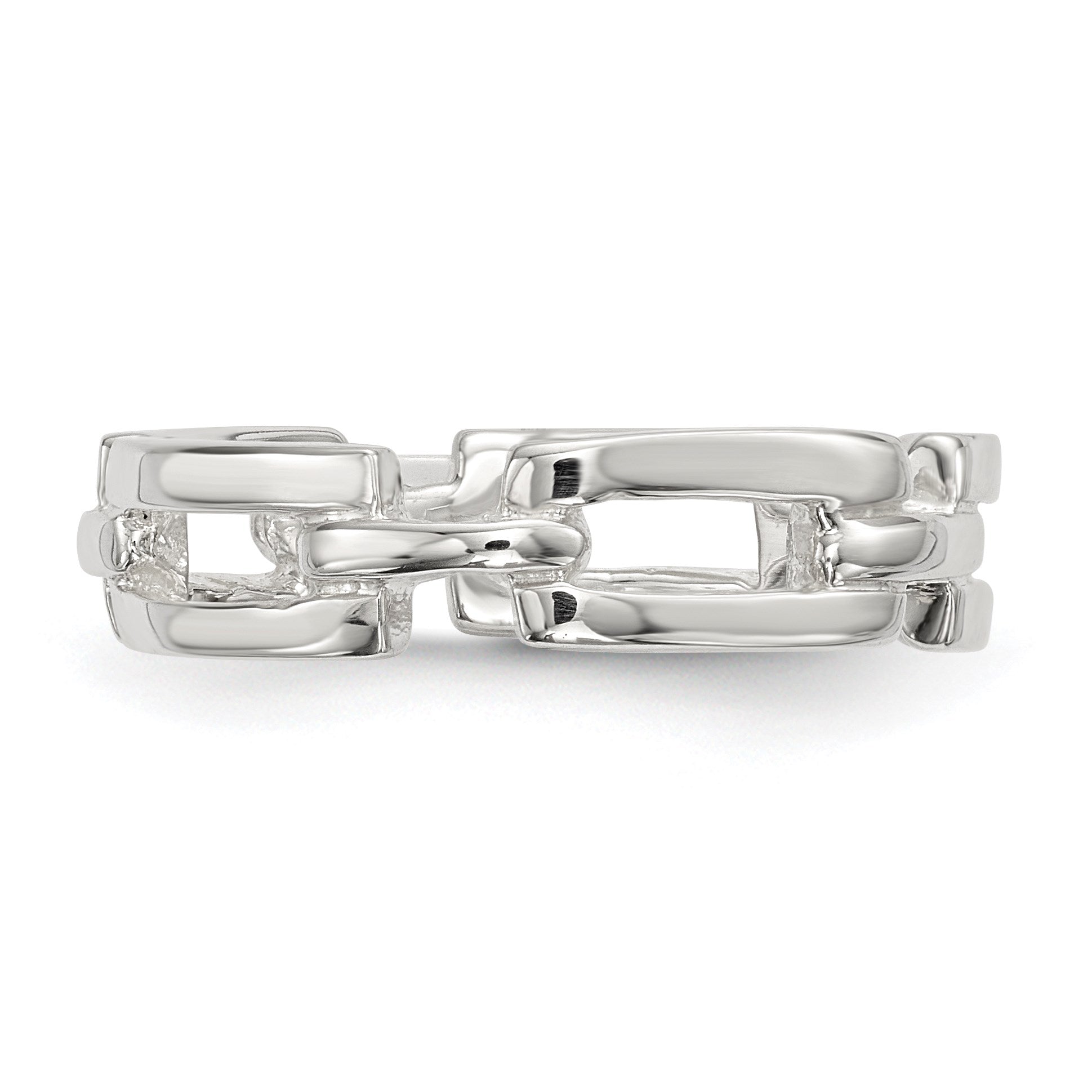 Sterling Silver Polished Fancy Link Ring