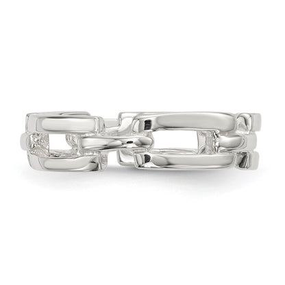 Sterling Silver Polished Fancy Link Ring