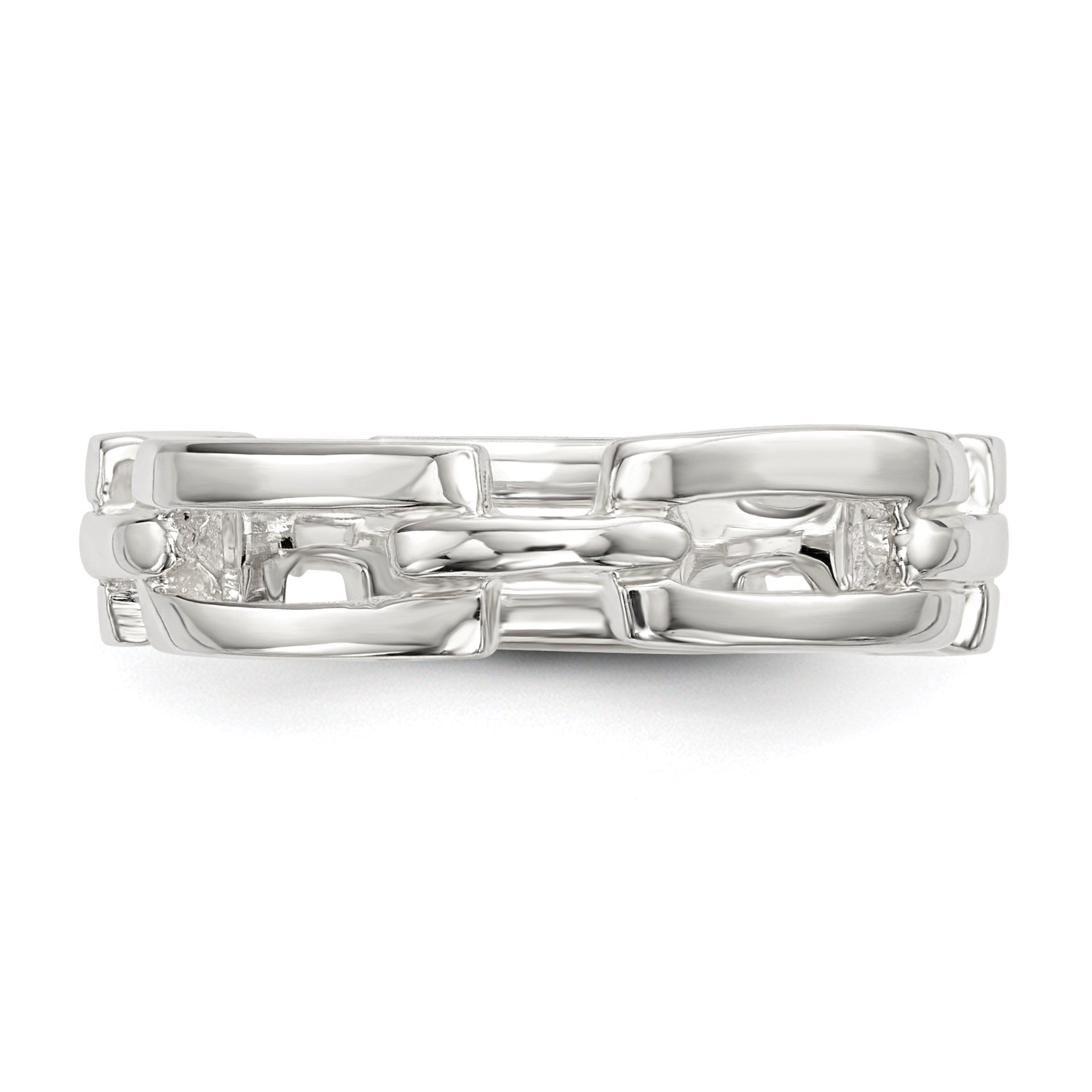 Sterling Silver Polished Fancy Link Ring