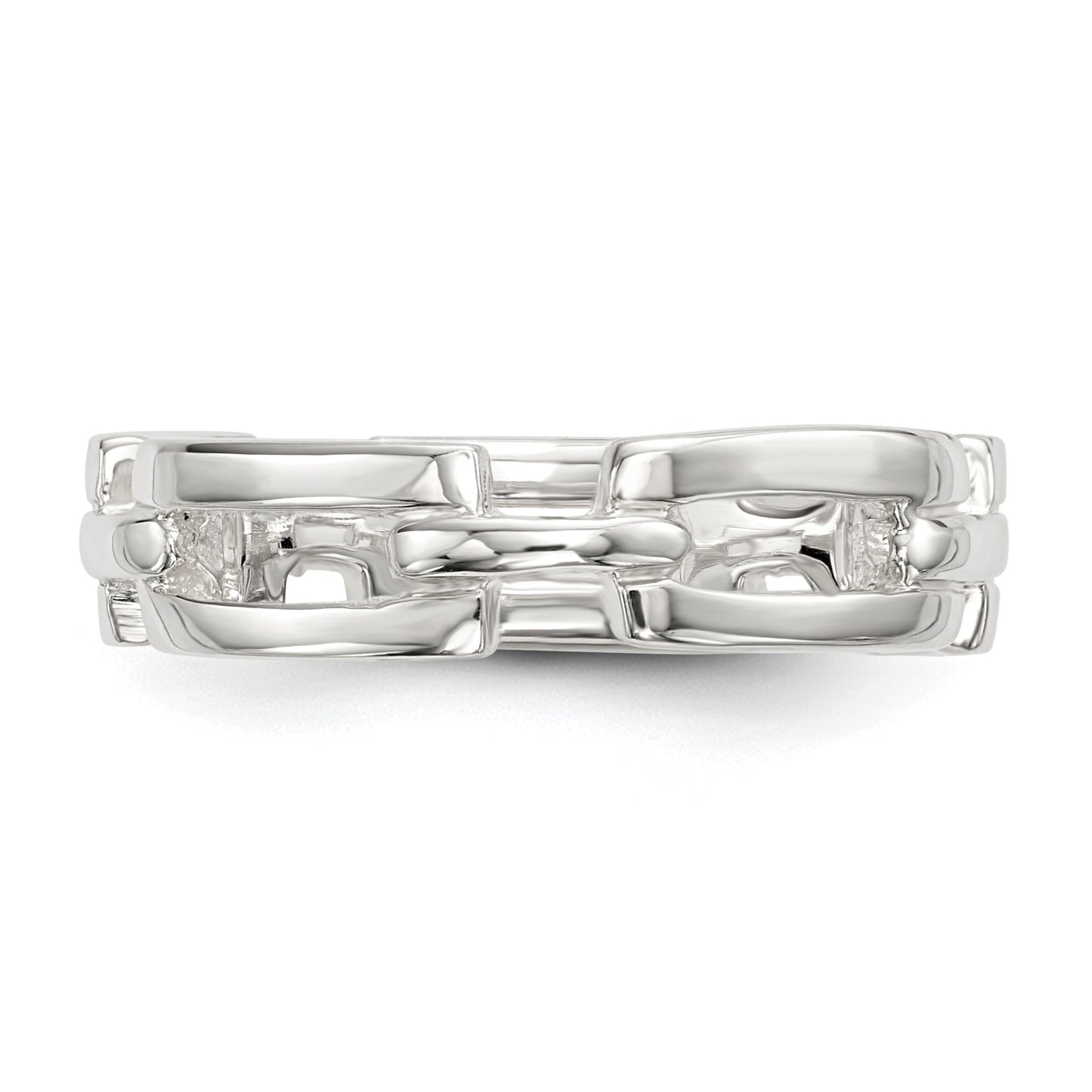 Sterling Silver Polished Fancy Link Ring