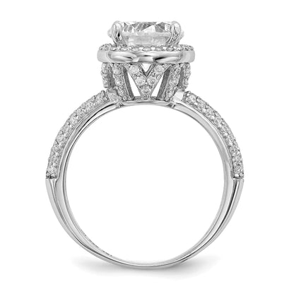 Sterling Silver Rhodium-plated CZ Pav� Ring