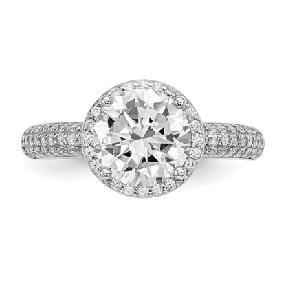 Sterling Silver Rhodium-plated CZ Pav� Ring