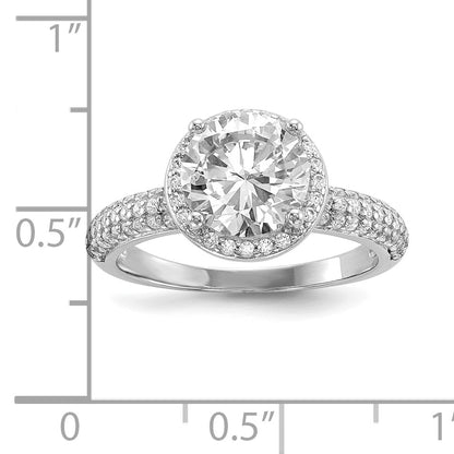 Sterling Silver Rhodium-plated CZ Pav� Ring