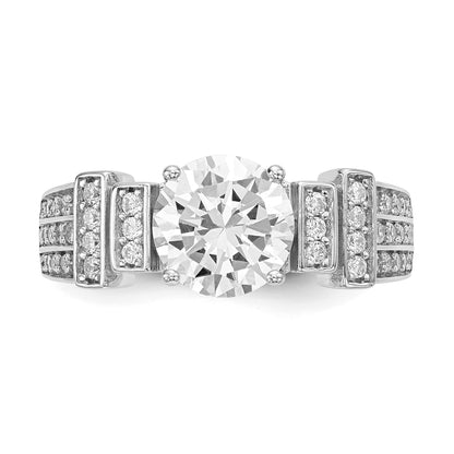 Sterling Silver Rhodium-plated CZ Tiered Pav� Ring
