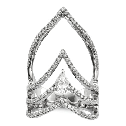 Pure Fire Sterling Silver Rhod-plated CZ Ring
