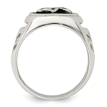 Sterling Silver Antiqued Star of David Ring