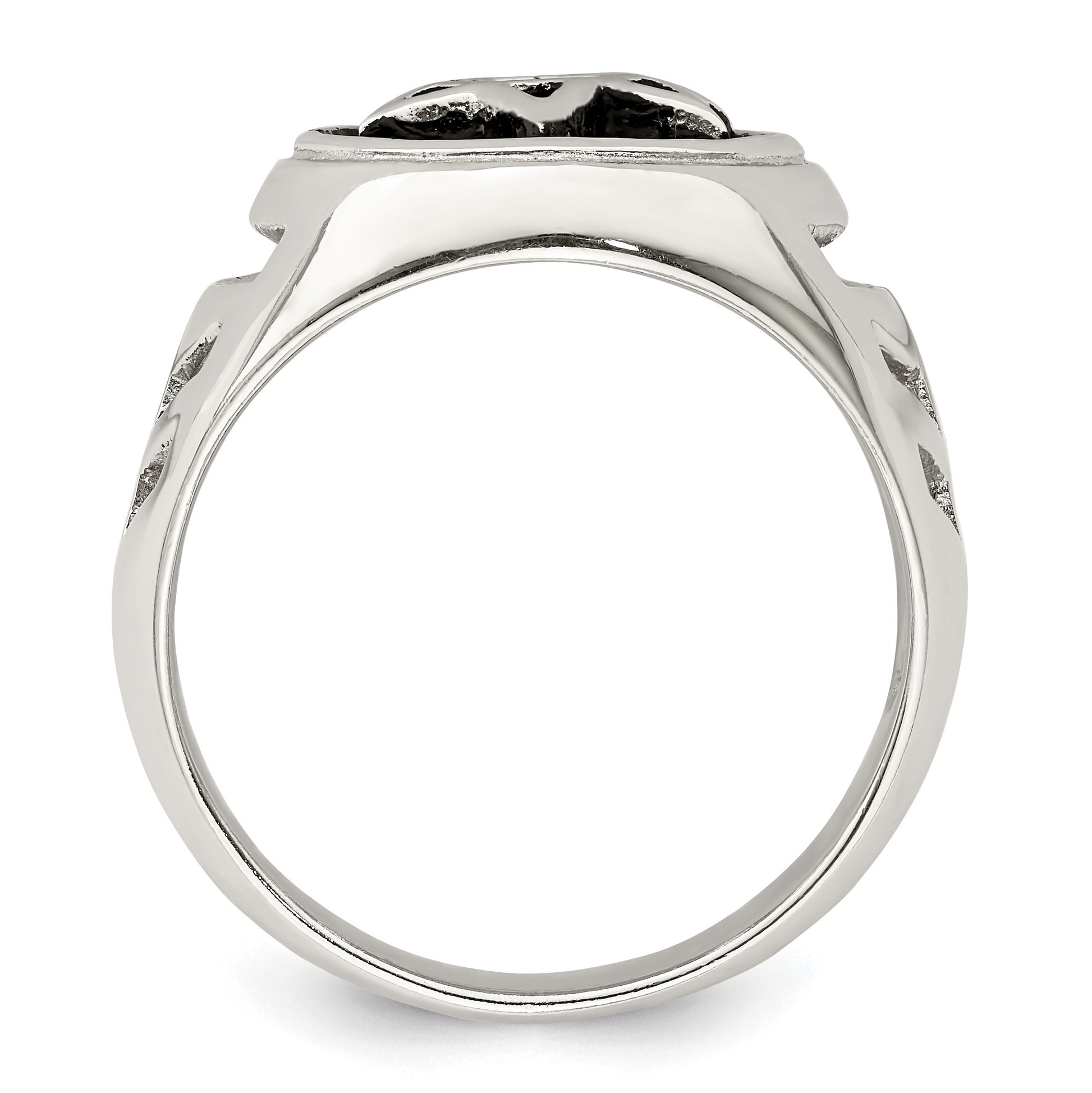 Sterling Silver Antiqued Star of David Ring