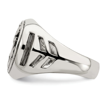 Sterling Silver Antiqued Anchor Ring