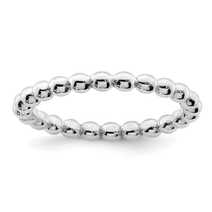 Sterling Silver Rhodium Plated Ring