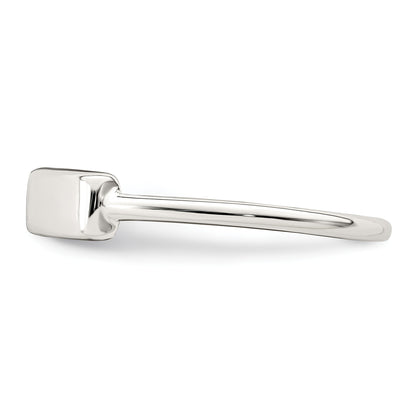Sterling Silver Polished Engraveable Top Ring
