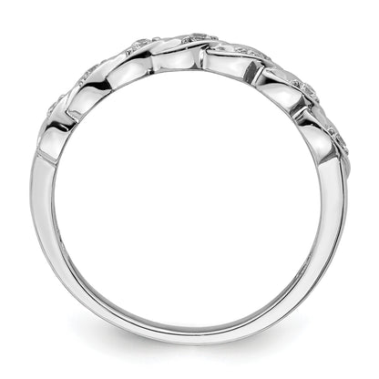 Sterling Silver RH Polished CZ Twisted Ring