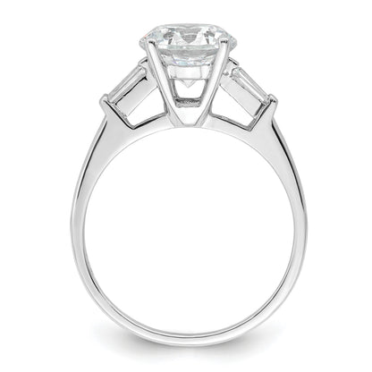 Sterling Silver Rhodium-plated CZ Two Piece Wedding Set Rings