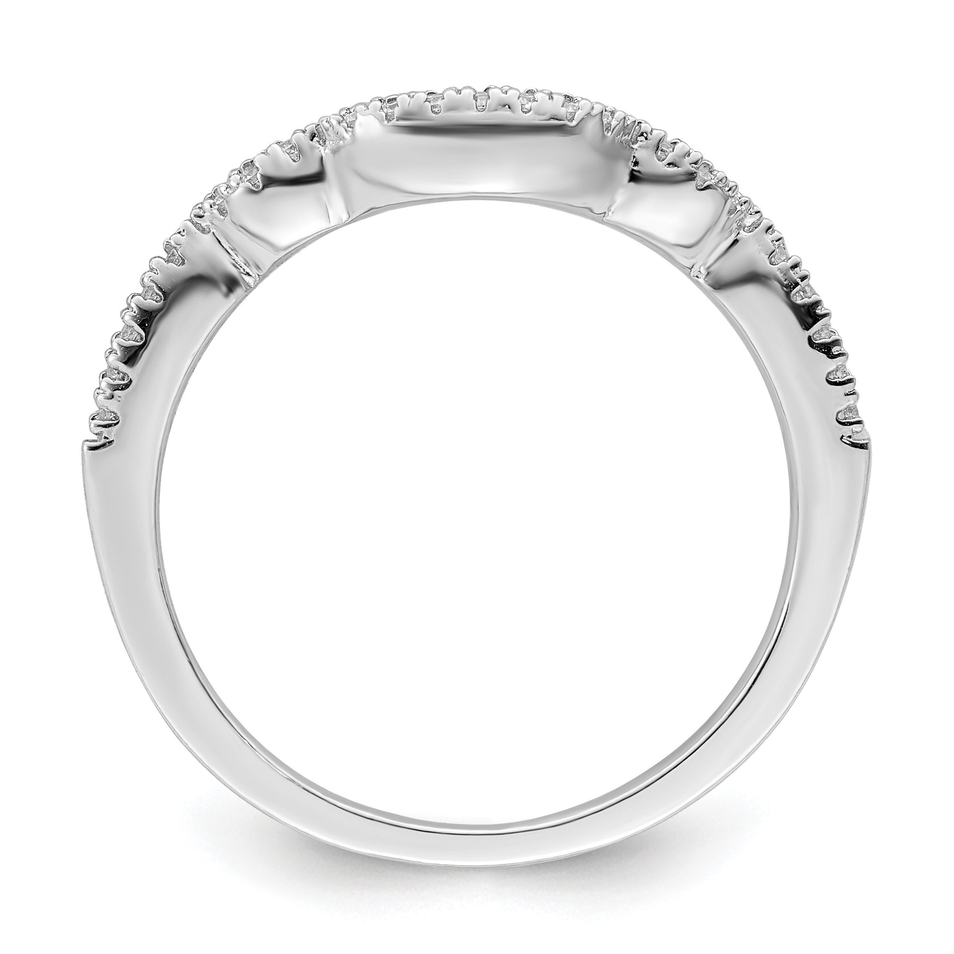 Sterling Silver Rhodium plated 2 piece CZ Bridal Ring Set