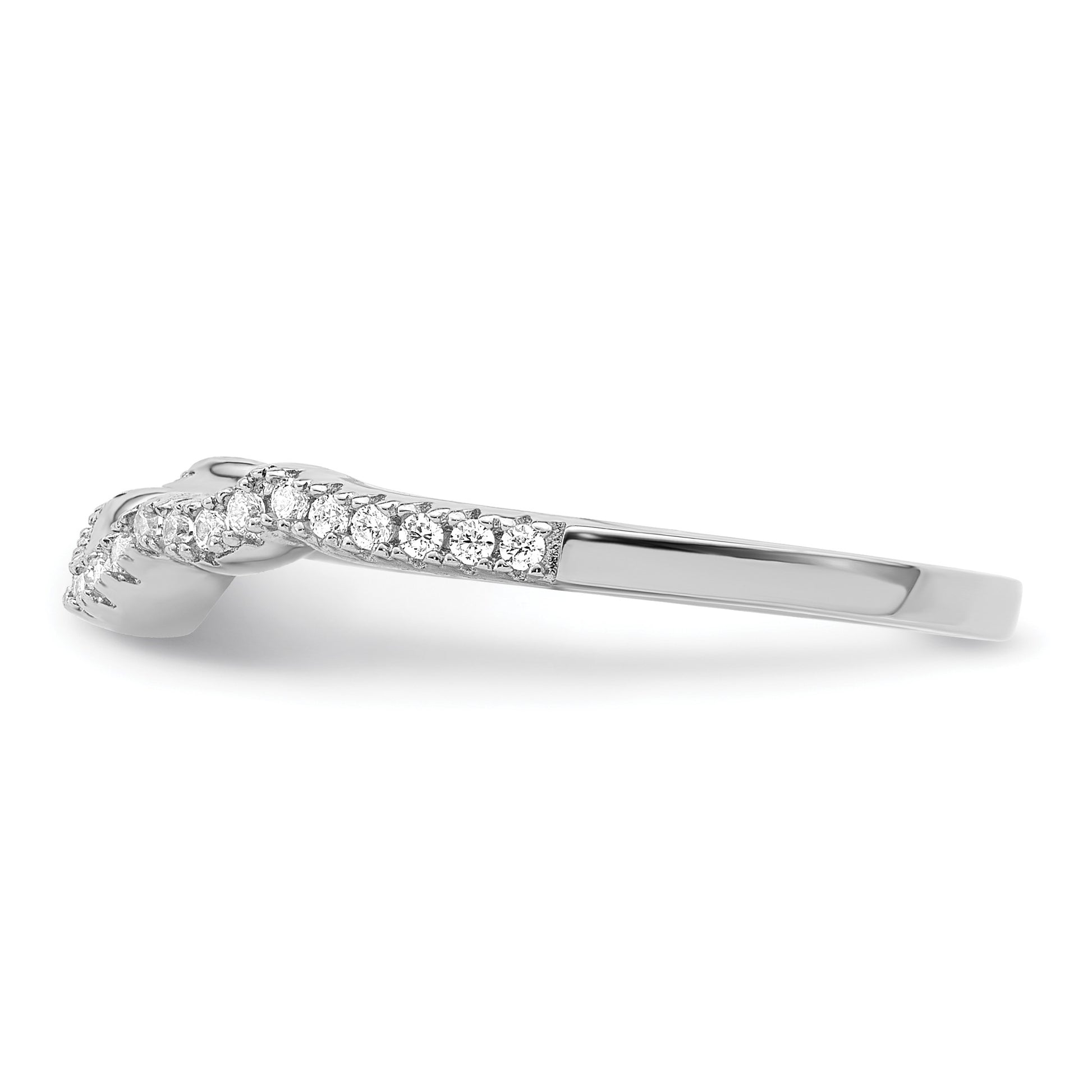 Sterling Silver Rhodium plated 2 piece CZ Bridal Ring Set