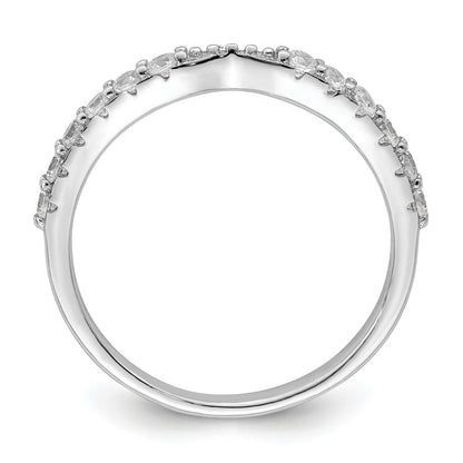 Sterling Silver Polished Rhodium-plated CZ Trio 3 Ring Set