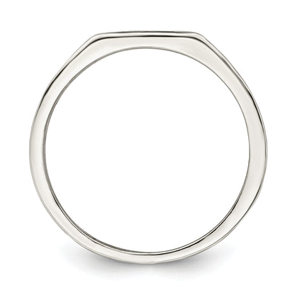 Sterling Silver Rhodium-plated Enameled Cross Ring