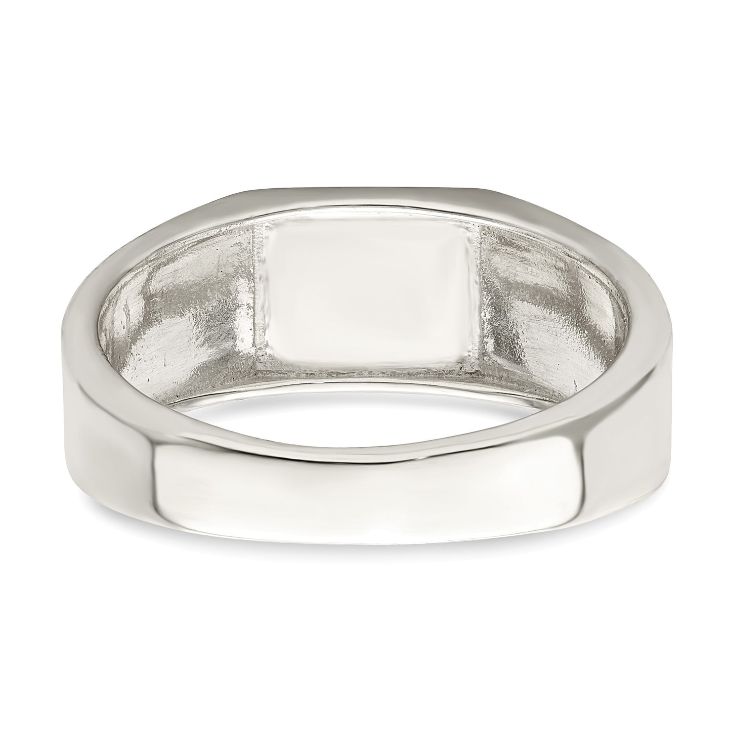 Sterling Silver Rhodium-plated Enameled Cross Ring