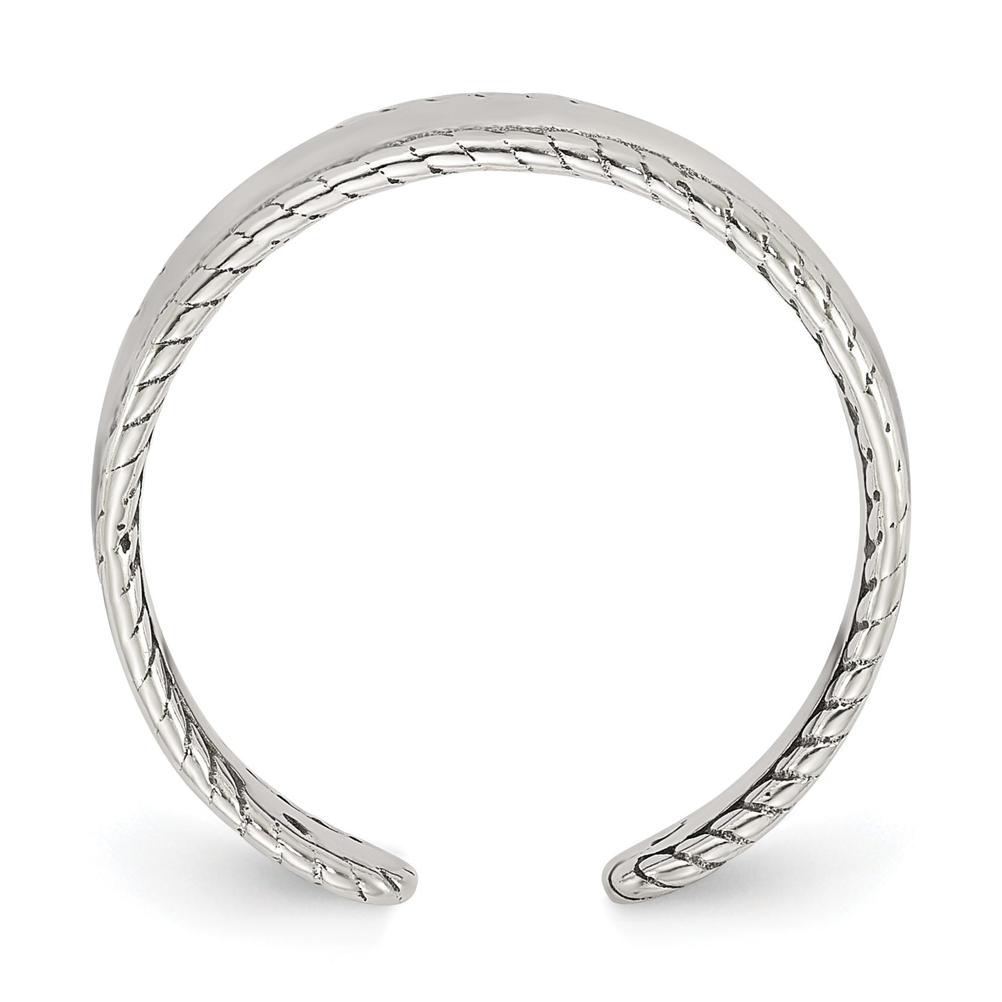 Sterling Silver Polished and Antiqued Set of 2 Toe Rings