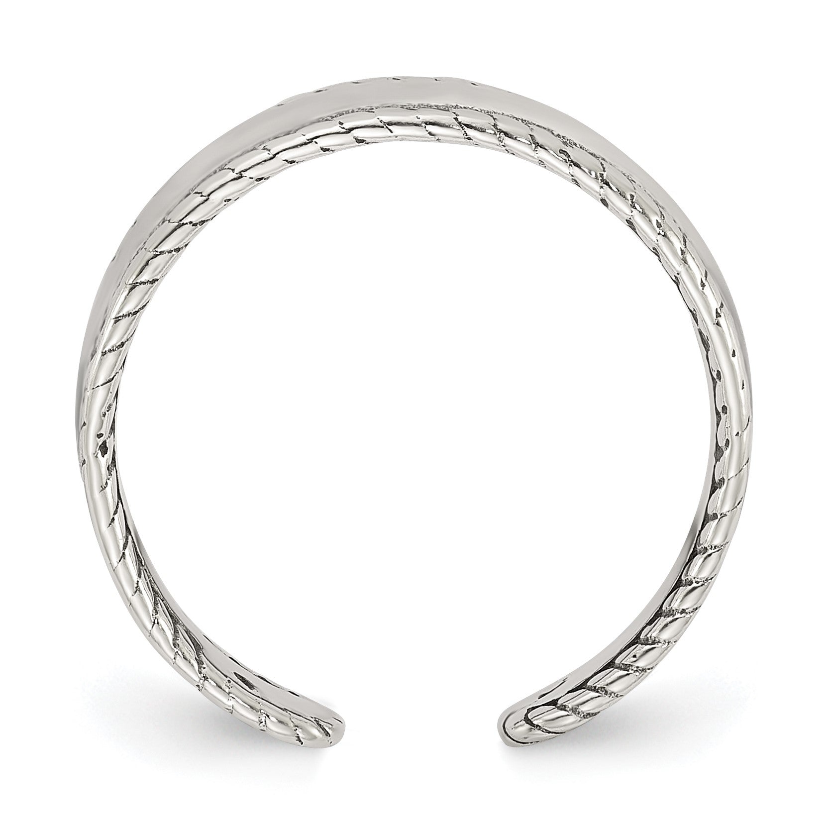 Sterling Silver Polished and Antiqued Set of 2 Toe Rings